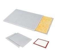 Crisper Puff Pastry Sheets for Baking, Aluminum Perforated Baking Tray with Silicone Pad, Multi-Use Baking Pan, Mille Feuille Baking Tray for Home Bakery, 40x30cm