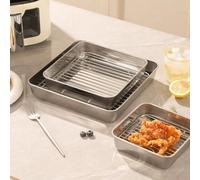 Crisper Rack for Crispi Air Fryer For FN101 Compatible with Multiple Capacities For 3.5QT For 4QT 6QT Stainless Steel Tray (B)