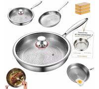 Crisporia Titanium Frying Pan, Non Toxic & Non-stick Surface Frying Pan | 100% PFAS-Free Metal Cookware with No Chemical Coatings, Rapid Even Heat Distribution for Induction and Gas Stoves