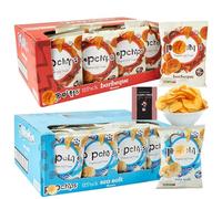 Crisps Bulk Buy Multipack 24 x 23g Sea Salt & Barbeque Popped Potato Snacks Individually Wrapped Snack Packs for Kids, Lunchboxes, Office, Camping, Movie Night, Picnic, Party Favours