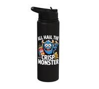 Crisps Funny Kids Potato Chips Snack Lovers Crisp Monster Stainless Steel Insulated Water Bottle
