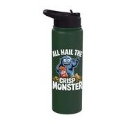 Crisps Funny Kids Potato Chips Snack Lovers Crisp Monster Stainless Steel Insulated Water Bottle