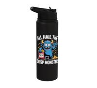 Crisps Funny Kids Potato Chips Snack Lovers Crisp Monster Stainless Steel Insulated Water Bottle