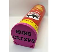 Crisps Sliding Serving Tray lid. Stay Fresh Seal. Easy Access, Gift, Present- Any Name - Any Colour (Red)