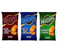 Crisps Variety Pack, Flame Grilled Steak, Salt & Malt Vinegar, Cheddar & Onion, 6 Pack, 150g, Pack of 3