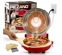 Crispy Crust Pizza Oven by Granitestone - Electric Pizza Oven Indoor Portable, 12 Inch Indoor Pizza Oven Countertop, Pizza Maker Heats up to 800˚F for Stone Baked Pizza at Home - Red