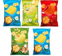 Crispy Flavoured Potato Chips - Salted, Fromage, Paprika, Mushroom & Cream, Sour Cream & Onion - 130g - Assorted Snack Pack - Lys (15 x Pack, Random Mixed)