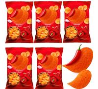 Crispy Flavoured Potato Chips - Salted, Fromage, Paprika, Mushroom & Cream, Sour Cream & Onion - 130g - Assorted Snack Pack - Lys (5 x Pack, Paprika)