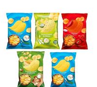 Crispy Flavoured Potato Chips - Salted, Fromage, Paprika, Mushroom & Cream, Sour Cream & Onion - 130g - Assorted Snack Pack - Lys (20 x Pack, Random Mixed)
