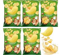 Crispy Flavoured Potato Chips - Salted, Fromage, Paprika, Mushroom & Cream, Sour Cream & Onion - 130g - Assorted Snack Pack - Lys (15 x Pack, Mushroom&Cream)