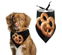 Crispy Pretzel Funny Dog Bandana Soft Triangle Pet Bibs Summer Puppy Scarf Tie Neckerchief for Dogs Cats Pets