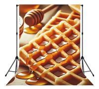 Crispy-Waffles 5x7ft Photography Backdrop, Photo Background With Rod Pocket, Foldable Studio Backdrop For Birthday, Wedding, Party Decoration