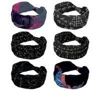 Criss Cross Turban Plain Headwrap Yoga Workout Vintage Hair Accessories, Math Pattern and Formula (1)