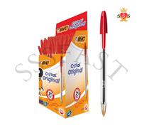Cristal Clear Barrel 1.0mm Ball Pen - Red -1 pack 50pcs