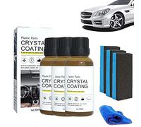 Cristal Coating para Plástico Del Carro, Plastic Parts Crystal Coating, Plastics Parts Refurbish Agent with Sponge, Long Duration Plastics Parts Refresher Agent (3Pcs)