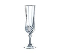 Cristal D'arques Éclat Paris - Longchamp Collection - 6 Kwarx Flutes, 14 rilliance, Complete Transparency and High Durability - Iconic Diamond-Tipped Moldings - Made in France