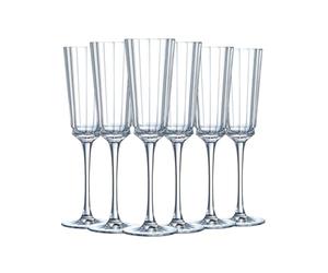Cristal d'Arques - Macassar Collection - Flute 17 lossy and Very Resistant, 6 Pieces - Reinforced Packaging, Suitable for Online Sale