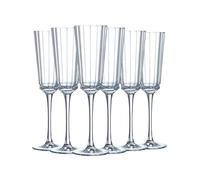 Cristal d'Arques - Macassar Collection - Flute 17cl, Glossy and Very Resistant, 6 Pieces - Reinforced Packaging, Suitable for Online Sale