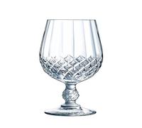Cristal d'Arques Paris Longchamp Collection 6 Cognac Glasses 32 cl in Kwarx - Shine, Transparency and High Resistance - Iconic Mouldings - Made in France