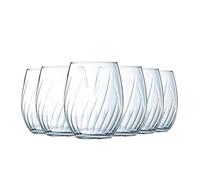 Cristal d'Arques Paris Swirly Collection 6 Cups 36 cl Made in France Reinforced Packaging
