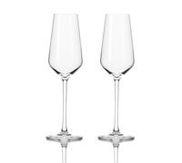 Cristal D'arques Ultime Sparkling Wine Flutes Set of 2-230ml Crystalline Glass, Slim Design, Dishwasher Safe - Elegant French Glasses for Celebrations