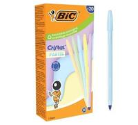 Cristal Pastel Ballpoint Pen 1.0 mm Blue (20 pcs) Bic Top Quality