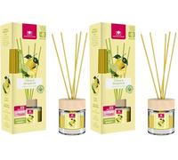 Cristalinas 35ml Citrus & Bergamot Air Fresheners - Reed Diffuser Home Fragrance Lasts upto 8 weeks - Room Diffuser Sticks with Coloured Fragrance Oil (Pack of 2)