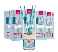 Cristalinas 35ml Fresh Linen Diffusers for Home - Fragrance Lasts up to 8 weeks - Room Diffuser Sticks with Coloured Fragrance Oil - Pack of 5