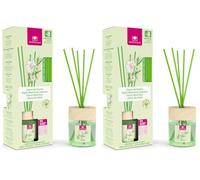 Cristalinas 35ml Night Blooming Jasmine Air Freshener for Home - Reed Diffuser for home - Home Fragrance Lasts upto 8 weeks - Room Diffuser Sticks with Coloured Fragrance Oil (Pack of 2)
