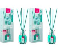 Cristalinas 35ml Ocean Breeze Air Fresheners for Home - Reed Diffusers for home - Home Fragrance Lasts upto 8 weeks - Room Diffuser Sticks with Coloured Fragrance Oil (Pack of 2)