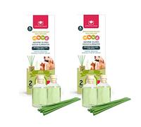CRISTALINAS Pet Odour Eliminating Reed Diffuser Refills Garden Scent - 2 x 30ml Home Air Freshener Refills and Reeds - Each Refill Lasts Upto 4 Weeks - Reed Diffuser Refill for Home - Pack of 2