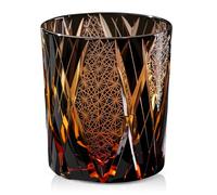 Cristalyn Whisky & Whiskey Tasting Glass - Handmade Edo Kiriko Crystal Tumbler for Cognac Bourbon Scotch & Old Fashioned Japanese Barware, Gift for Him, Housewarming Gift (Brown, 250ml)