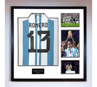 Cristian Romero Signed Argentina 2022 Winners Shirt - Framed