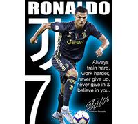 Cristiano Ronaldo # 84 - motivational quotation - signed (copy) A4 poster - world player of the year - football - Real Madrid logo background - A4 poster - print - picture