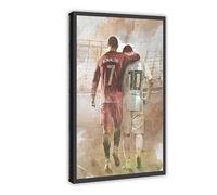 Cristiano Ronaldo And Lionel Messi Soccer Superstar Poster 1 Canvas Poster Bedroom Decor Sports Landscape Office Room Decor Gift Frame-style 16x24inch(40x60cm)