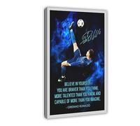 Cristiano Ronaldo Classic Quotes Signed Poster Believe in Yourself You Are Braver Than You Think Mor Canvas Poster Bedroom Decor Sports Landscape Office Room Decor Gift Frame-style 16x24inch(40x60cm)