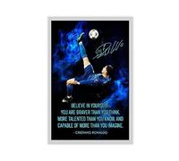 Cristiano Ronaldo Classic Quotes Signed Poster Believe in Yourself You Are Braver Than You Think Mor Canvas Poster Wall Art Decor Print Picture Paintings for Living Room Bedroom Decoration Unframe-sty