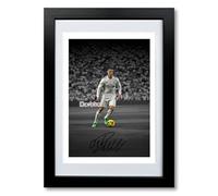 Cristiano Ronaldo CR7 Signed Photo Barcelona Poster Print Autograph Framed Display Memorabilia Portugal Gift (A4 framed & mounted (B&W))