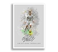 Cristiano Ronaldo CR7 Signed Photo Barcelona Poster Print Autograph Framed Display Memorabilia Portugal Gift (A3 poster only (Grey))