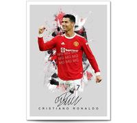 Cristiano Ronaldo David Beckham Eric Cantona George Best Signed Photo Poster Print Picture Autograph for Football Fans Manchester United Number 7 Legends (Ronaldo Grey, A4 Print (Unframed))