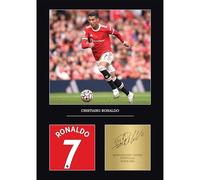 Cristiano Ronaldo Gift Signed A4 Print Display Unframed Man United Gifts For Boys Digitally Reproduced Signature Ronaldo Gifts For Boys CR7 Gifts Manchester United