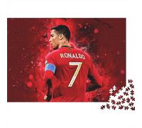 Cristiano Ronaldo Jigsaw Puzzles Puzzles for Adults Kids. 1000 Piece CR7 Football Great Gifts Challenge Toy Educational Game Home Decoration for Educational Games Gifts 38x26cm/1000pcs