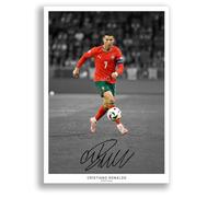 Cristiano Ronaldo Manchester United Signed Photo Poster A4/A3 Print Picture Display Framed Autograph Gift Portugal Real Madrid Juventus Al Nassr ((A3 Unframed) Ronaldo Portugal 25-26)