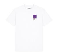 Cristiano Ronaldo Real Madrid Purple Icon Frame Men's T-Shirt - White / M
