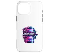 Critical Error Social Overload Battery Low Tech Humor Case for iPhone 16 Pro Max