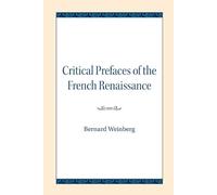 Critical Prefaces of the French Renaissance