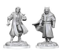 Critical Role Unpainted Miniatures - Human Male Sorcerer Merchant & Tiger Demon (90551)