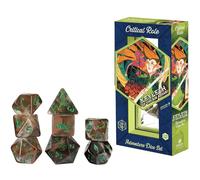 Critical Role: Vox Machina: Adventure Dice - Keyleth - 8pc RPG Set, Brown & Green, Character Symbols, Licensed Collectible Roleplaying Game Accessory