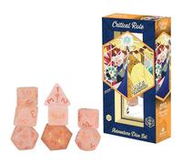 Critical Role: Vox Machina: Adventure Dice - Pike Trickfoot - 8pc RPG Set, Peach-Rose Gold, Character Symbols, Collectible Roleplaying Game Accessory
