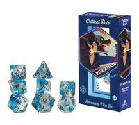 Critical Role: Vox Machina: Adventure Dice - Vax’ildan - 8pc RPG Set, Gray-Rainbow-Purple, Character Symbols, Collectible Roleplaying Game Accessory